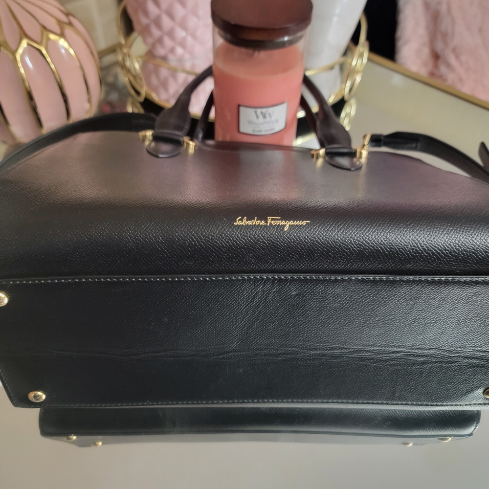 Salvatore Ferragamo Black Leather Handbag